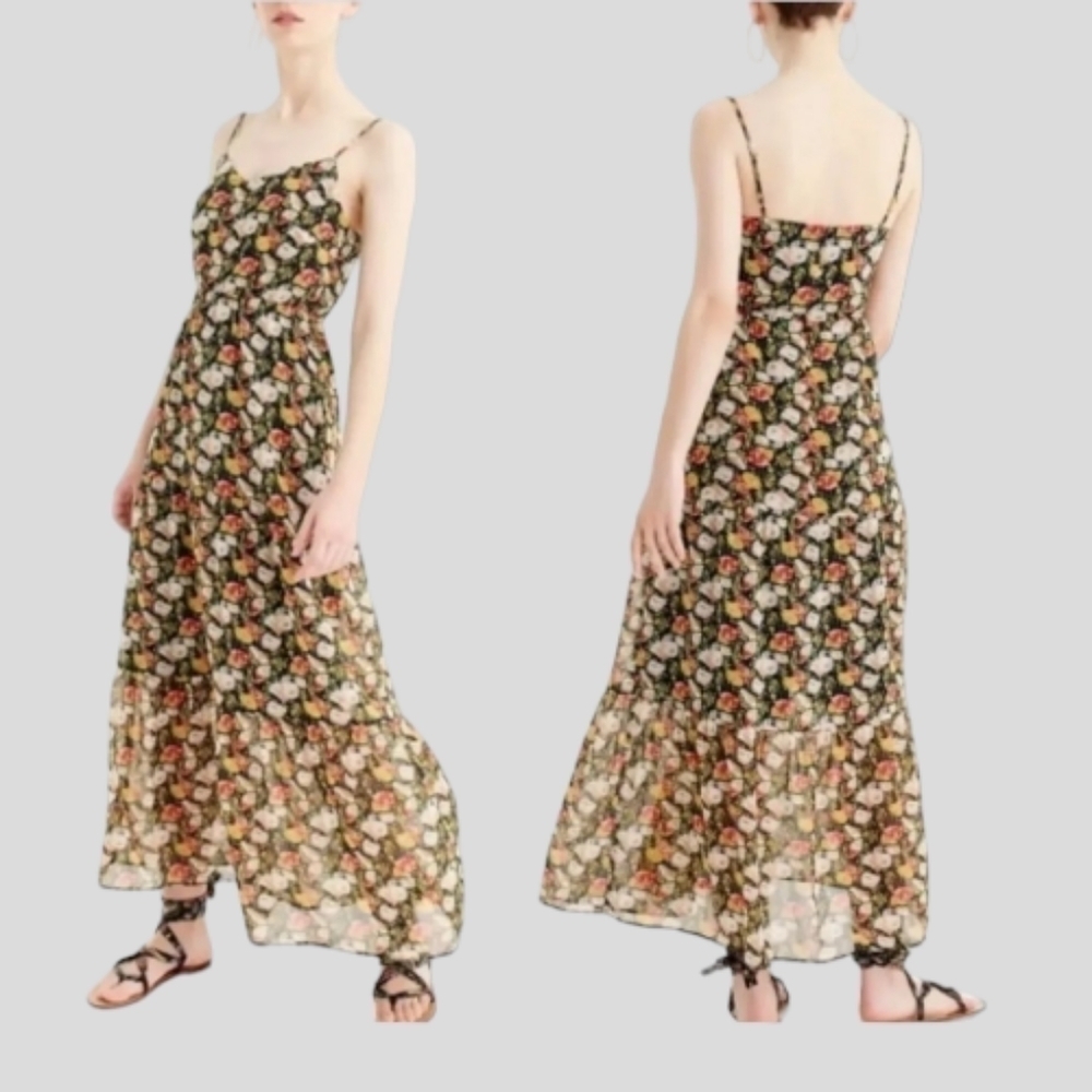 J.Crew Mercantile Size 0 Women’s Floral Dress Spaghetti Strap Sweet Pea T30